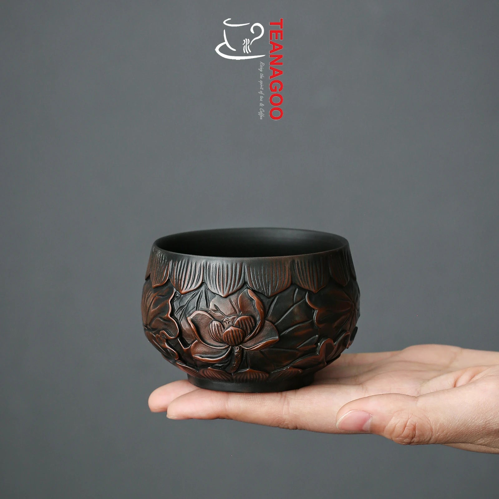 Purple Clay Lotus Meditation Teacup Handmade Tea Cup