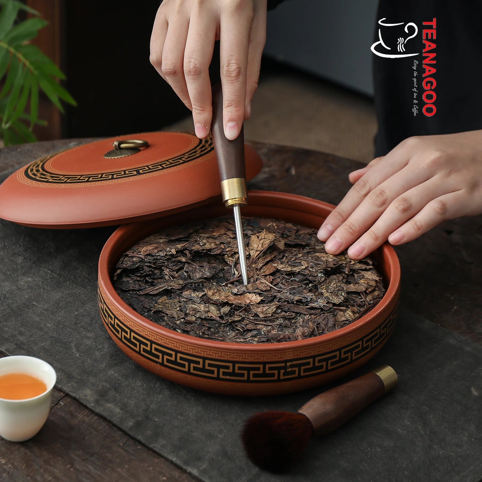 Rose Wooden Tea Pot Brush Chinese Kungfu Tea Ceremony Accessories TEANAGOO Bamboo Tea Brush