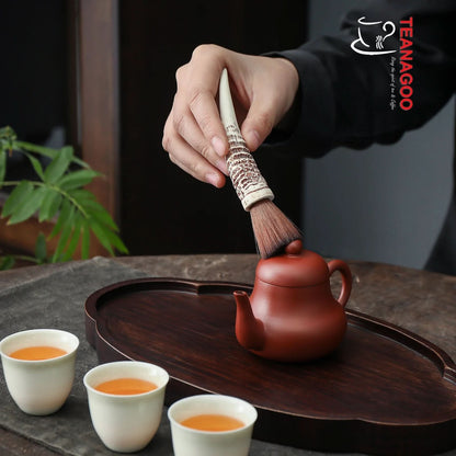 Rose Wooden Tea Pot Brush Chinese Kungfu Tea Ceremony Accessories TEANAGOO Bamboo Tea Brush