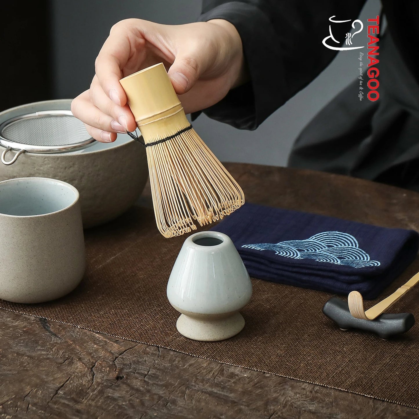 JAPANESE TEA SET Matcha Whisk Bowl Bamboo Scoop Holder Making Kit By  TEANAGOO
