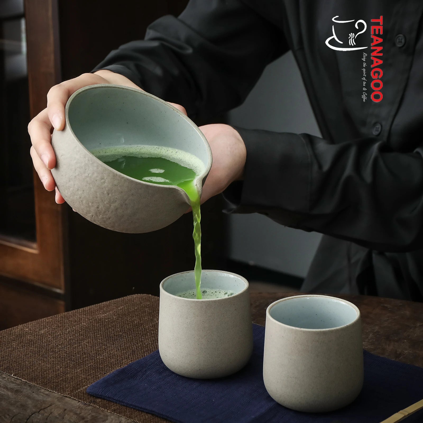TEANAGOO Tazza da Tè Giapponese in Ceramica, 205 ml, Grigio Lt