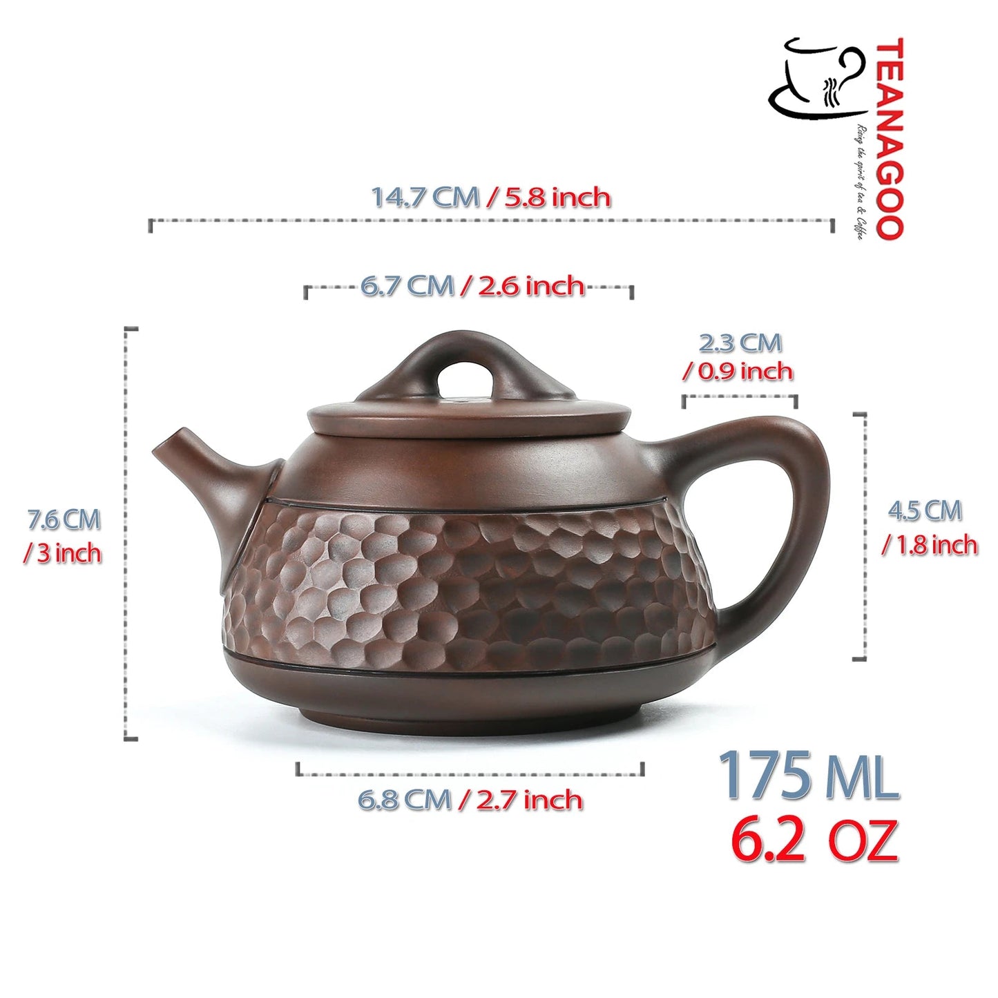 Hand-carved Red Clay Chinese Gongfu Teapot Ceramic Tea Ware