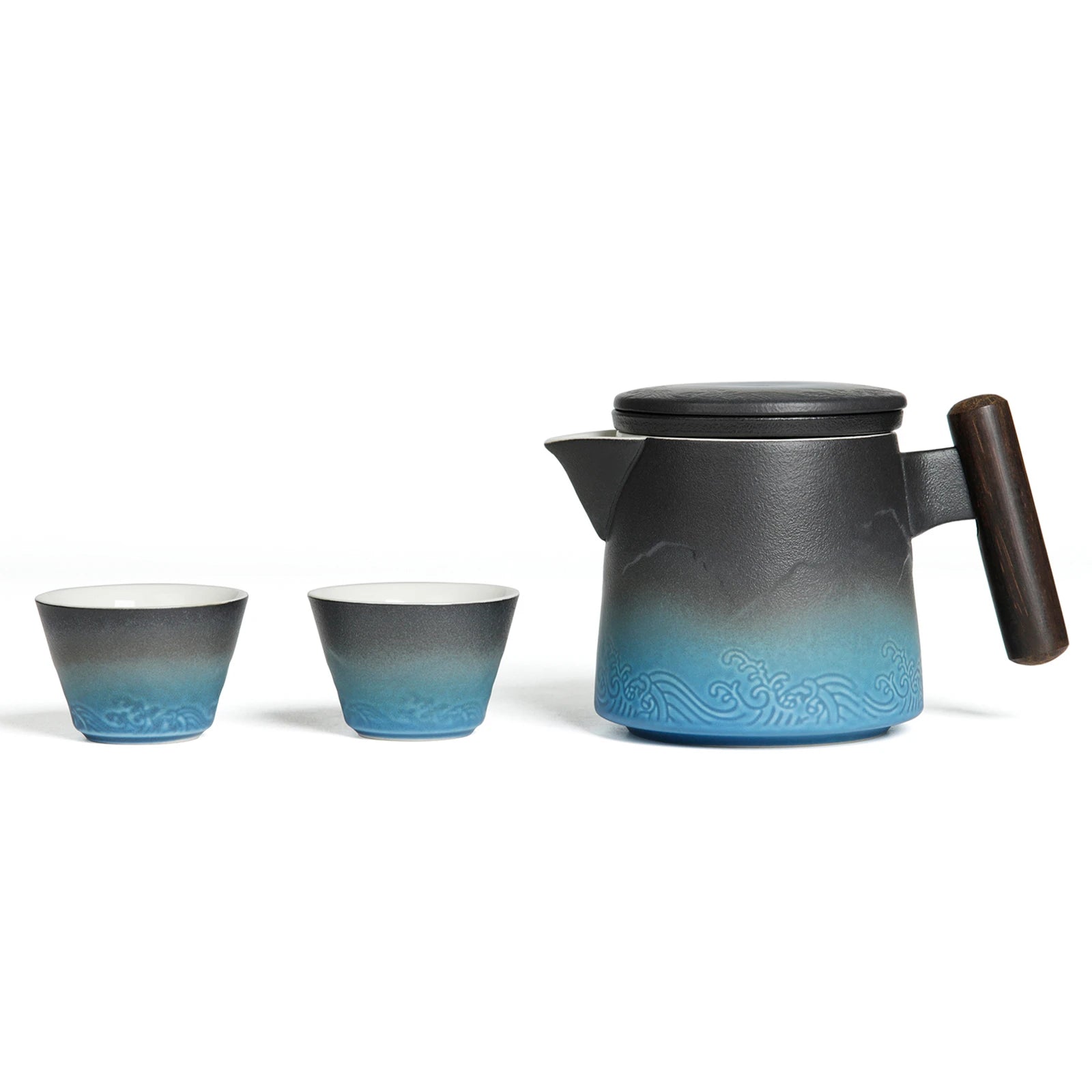 Portable Mini Travel Tea Set (1*Pot+2*Cups), 340 ML / 12 OZ(TS01)