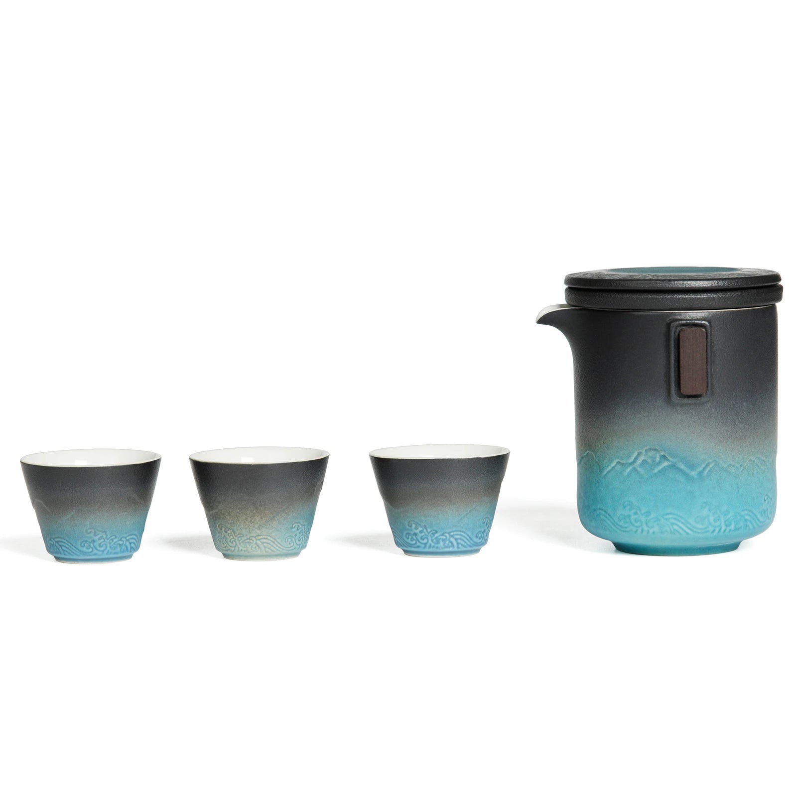Portable Mini Travel Tea Set (1*Pot+3*Cups), 280 ML / 9.9 OZ (TS02)