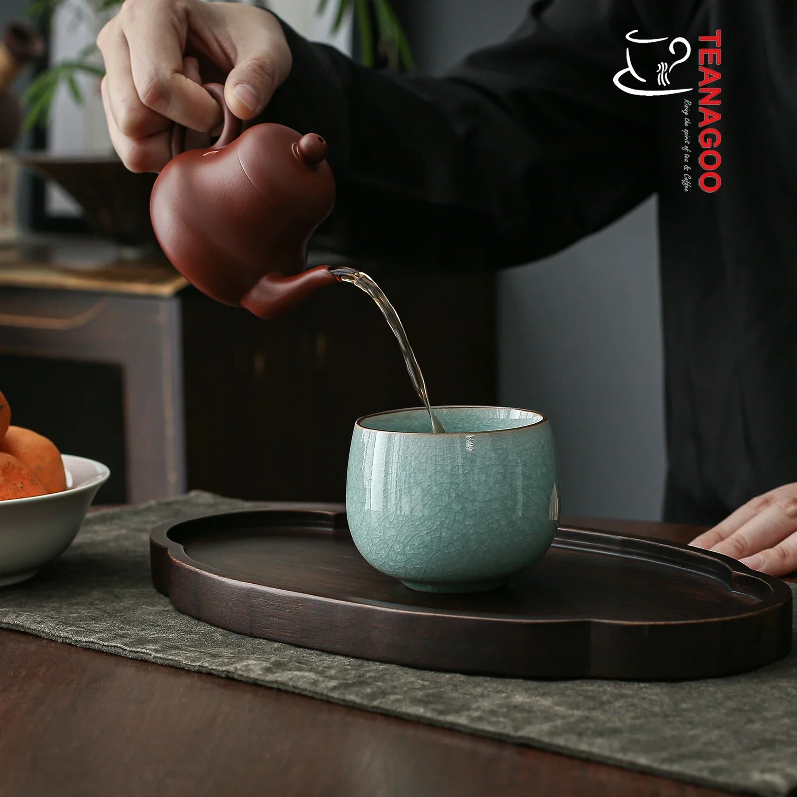 ceramic tenmoku cup handmade Jianzhan ru ware teacup 170ml