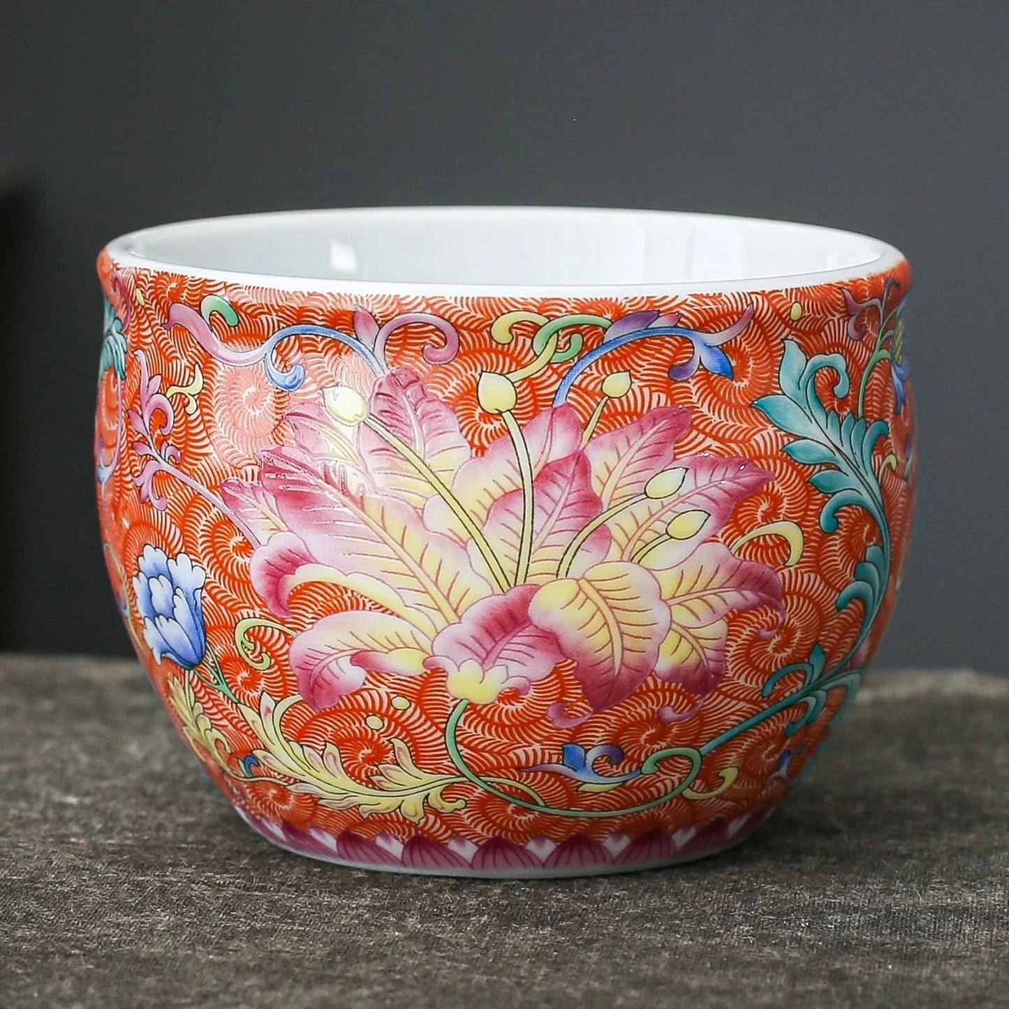 handcrafted ceramic tea cup 125ml enamel glazed porcelain