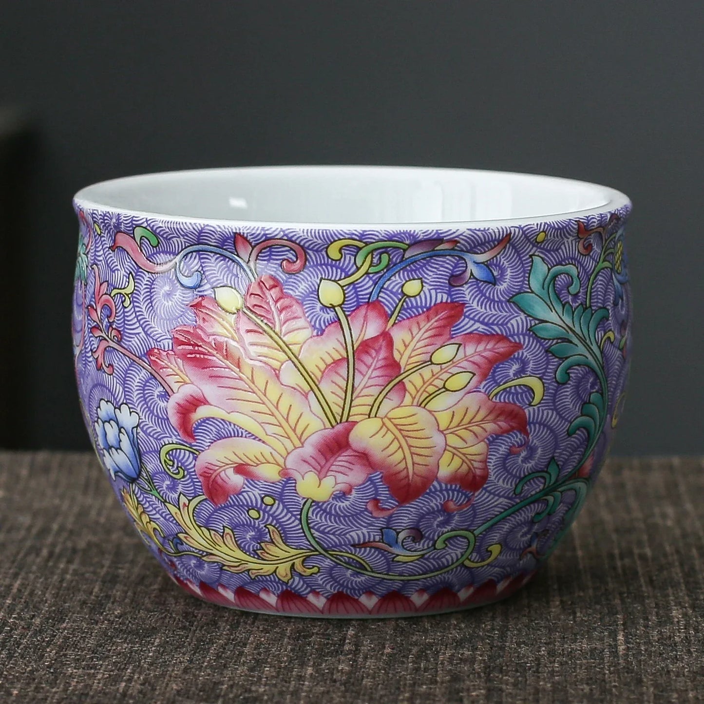 handcrafted ceramic tea cup 125ml enamel glazed porcelain