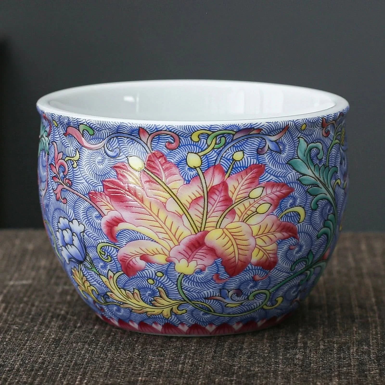 handcrafted ceramic tea cup 125ml enamel glazed porcelain