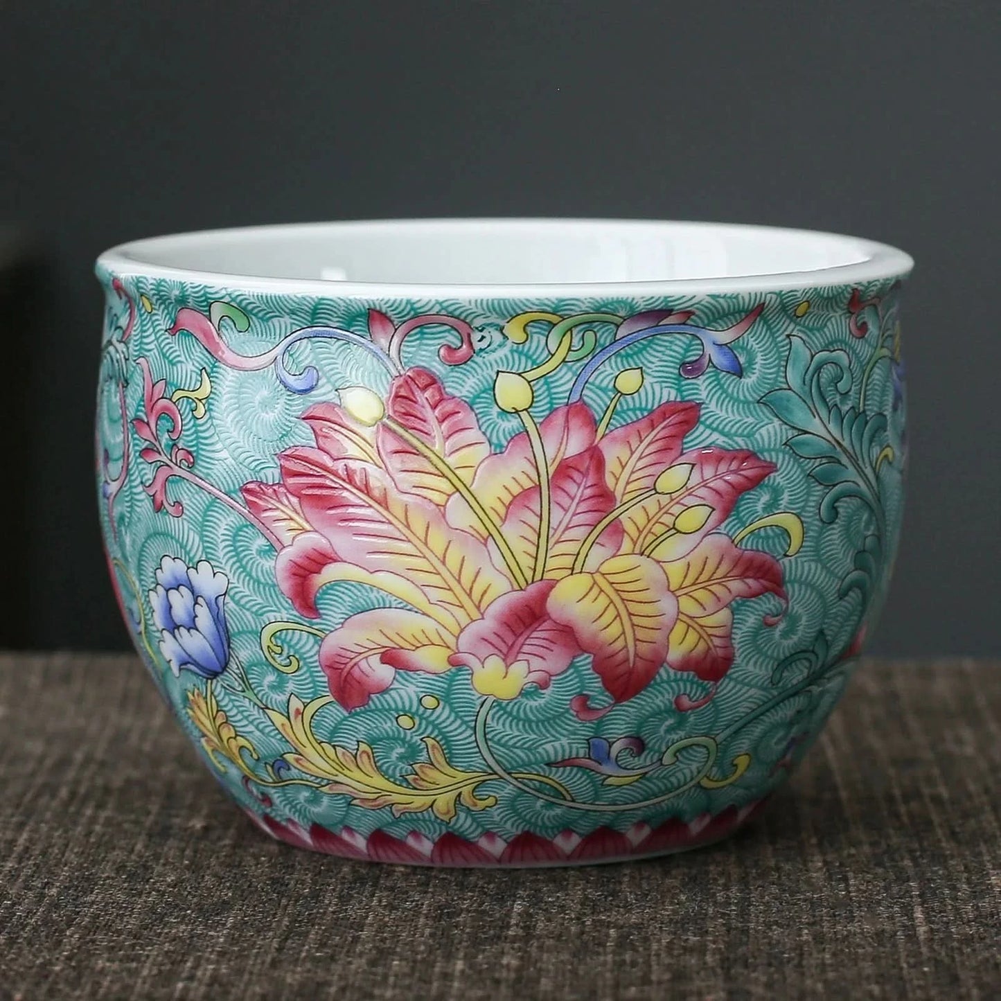 handcrafted ceramic tea cup 125ml enamel glazed porcelain