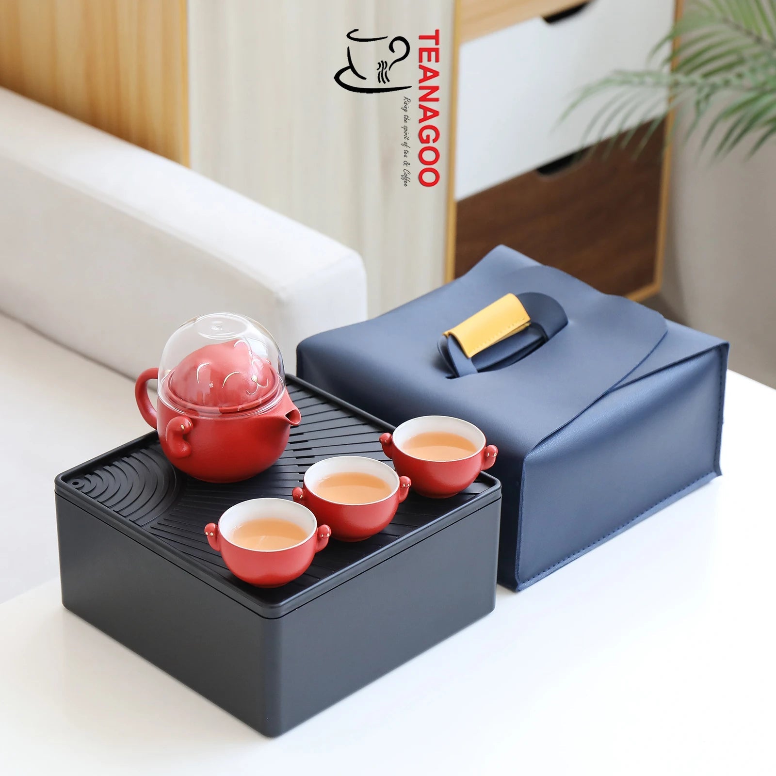 Portable Mini Travel Tea Set-Lovely Cat (TS05)