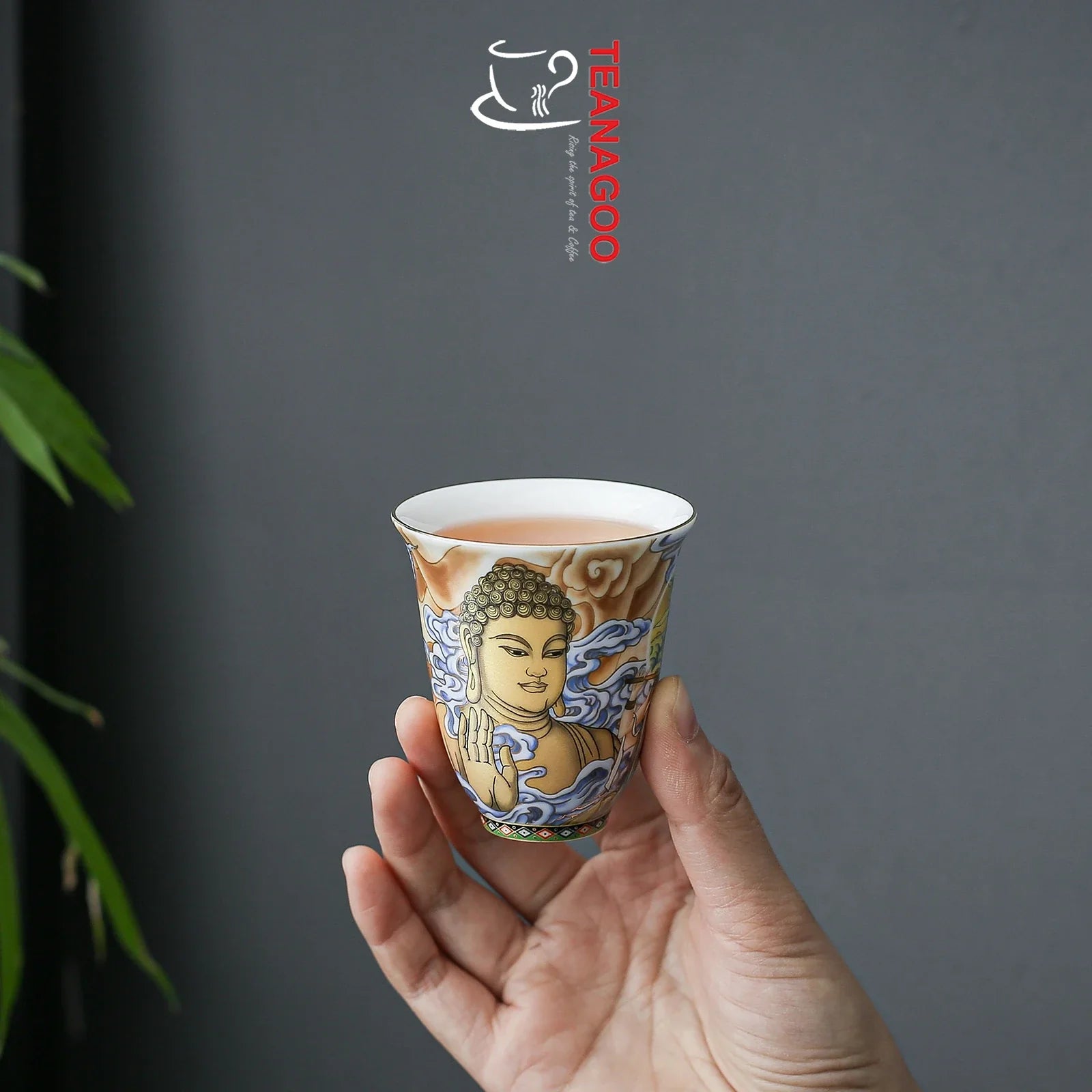 handmade porcelain teacup 80ml Chinese myth buddha ceramic cup