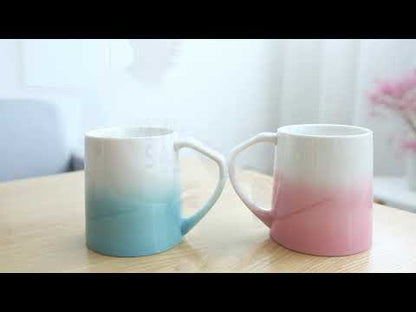 Porcelain Coffee Mugs Set Of 6, 16 Ounce, Warm & Cold Color Assortment