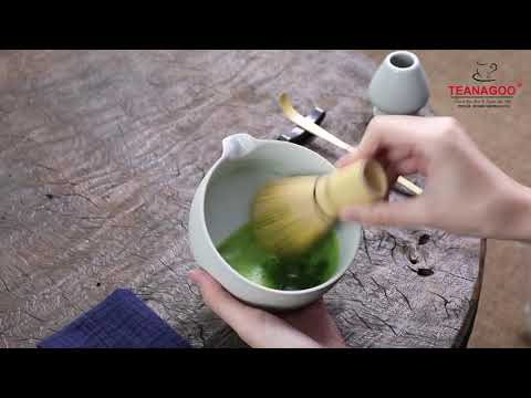 TEANAGO Japanese Ceramic Matcha Bowl with Whisk holder, Pouring Spout  design, TG-K12 - TEANAGOO
