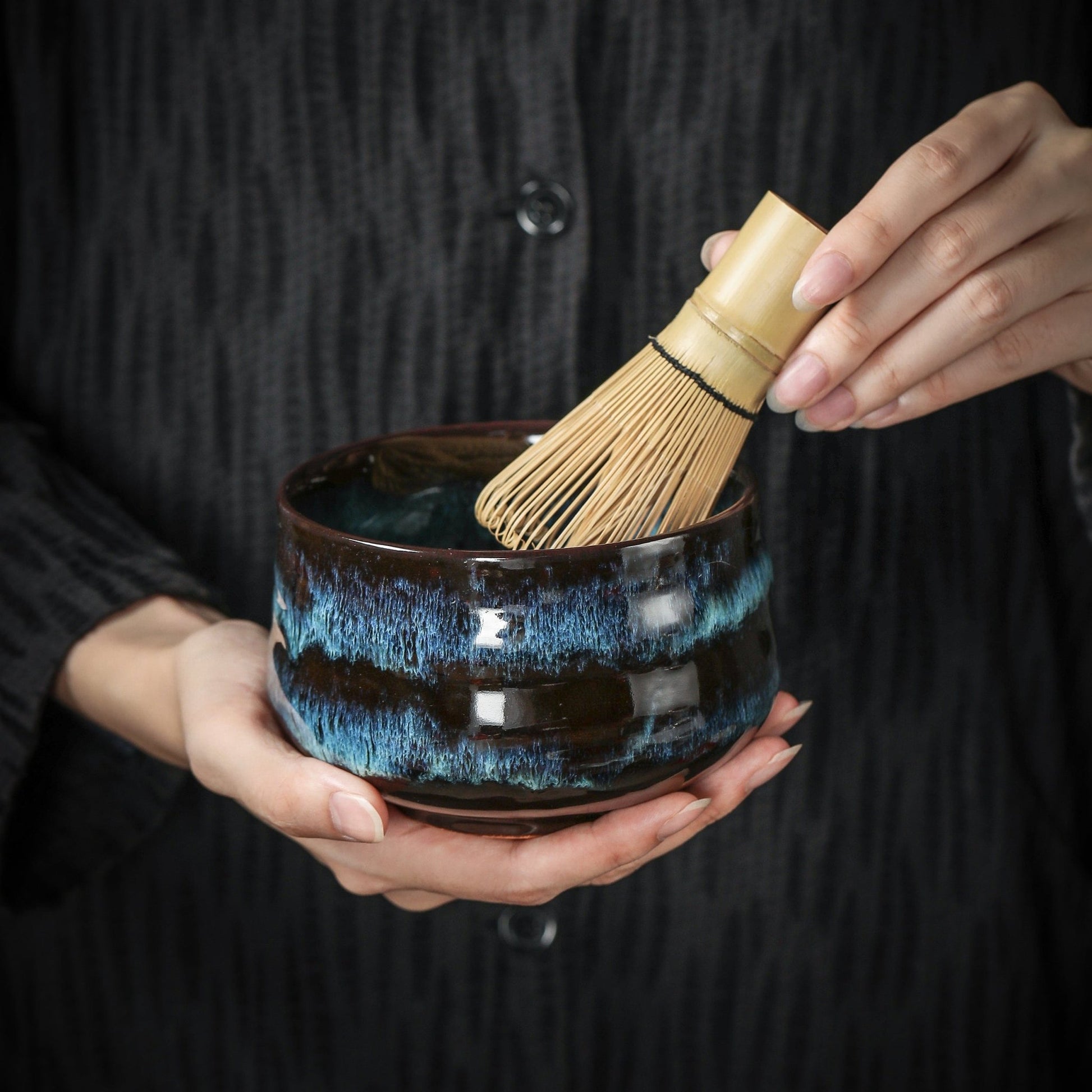 Japanese Tea Set (7pcs) Matcha Whisk Set Matcha Bowl with Pouring Spout  Bamboo Matcha Whisk (chasen) Scoop (chashaku) Matcha Whisk Holder Tea  Making