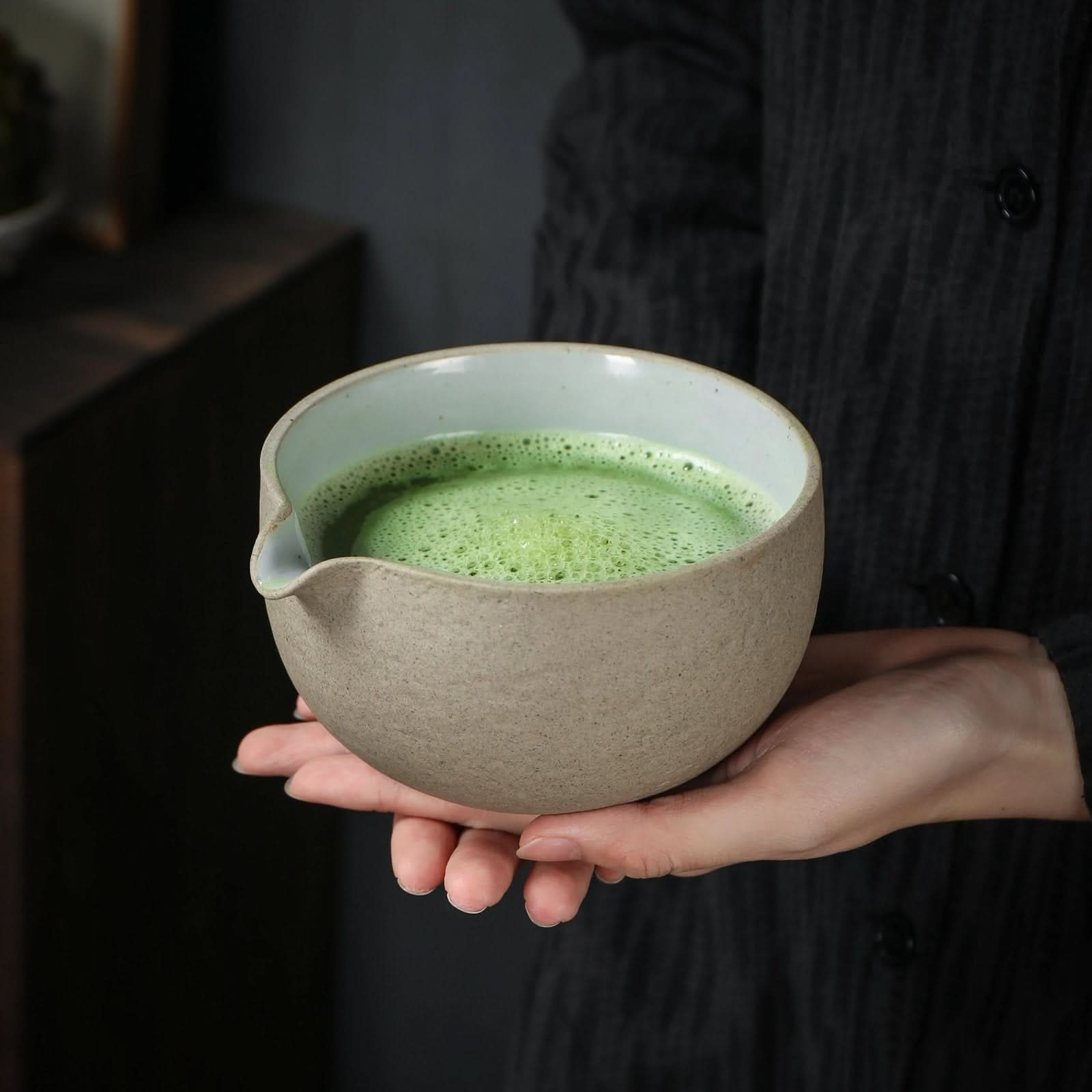 Japanese Matcha Ceremony Set 10pcs, Tea Bowl Whisk Set+2Cups |TEANAGOO Dk.Grey