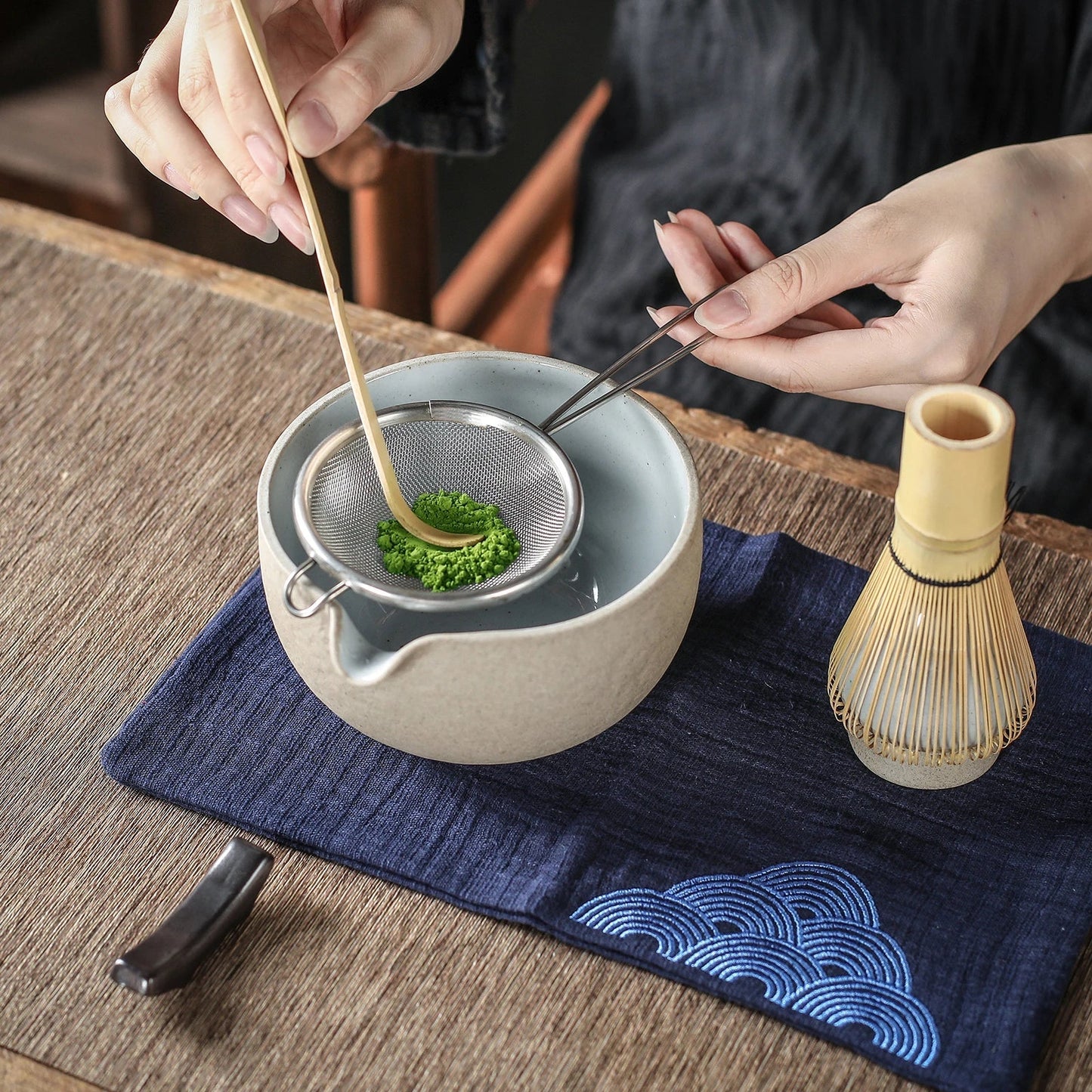 Luxury Japanese Matcha Ceremony Set,11pcs/set,with Bamboo Tea Tray & Canister,O2 - TEANAGOO