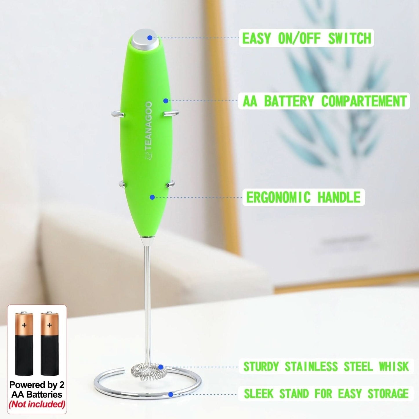 Matcha Electric Frother Set, 5pcs/set - TEANAGOO