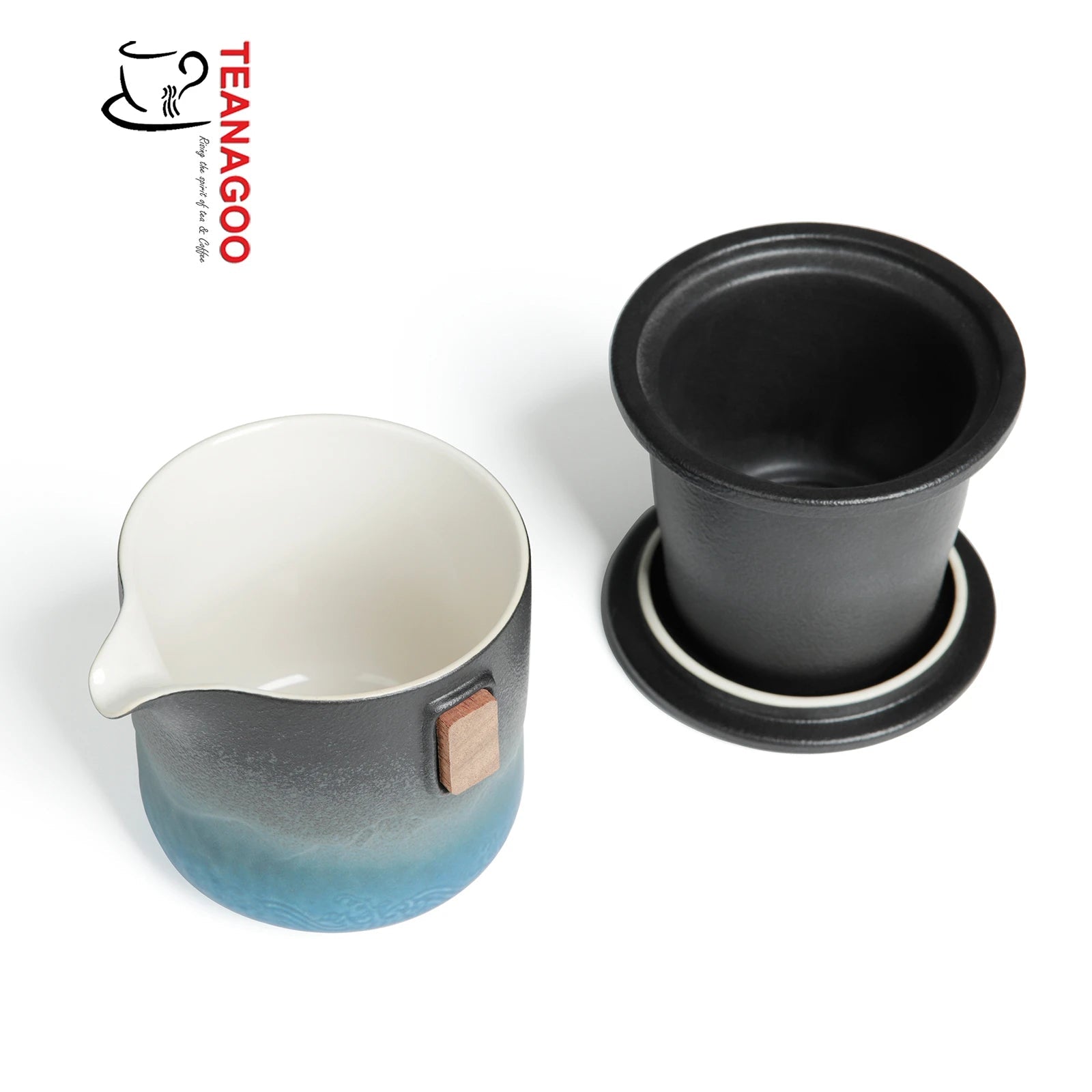 Portable Mini Travel Tea Set (1*Pot+2*Cups), 210 ML / 7.4 OZ (ST03) - TEANAGOO
