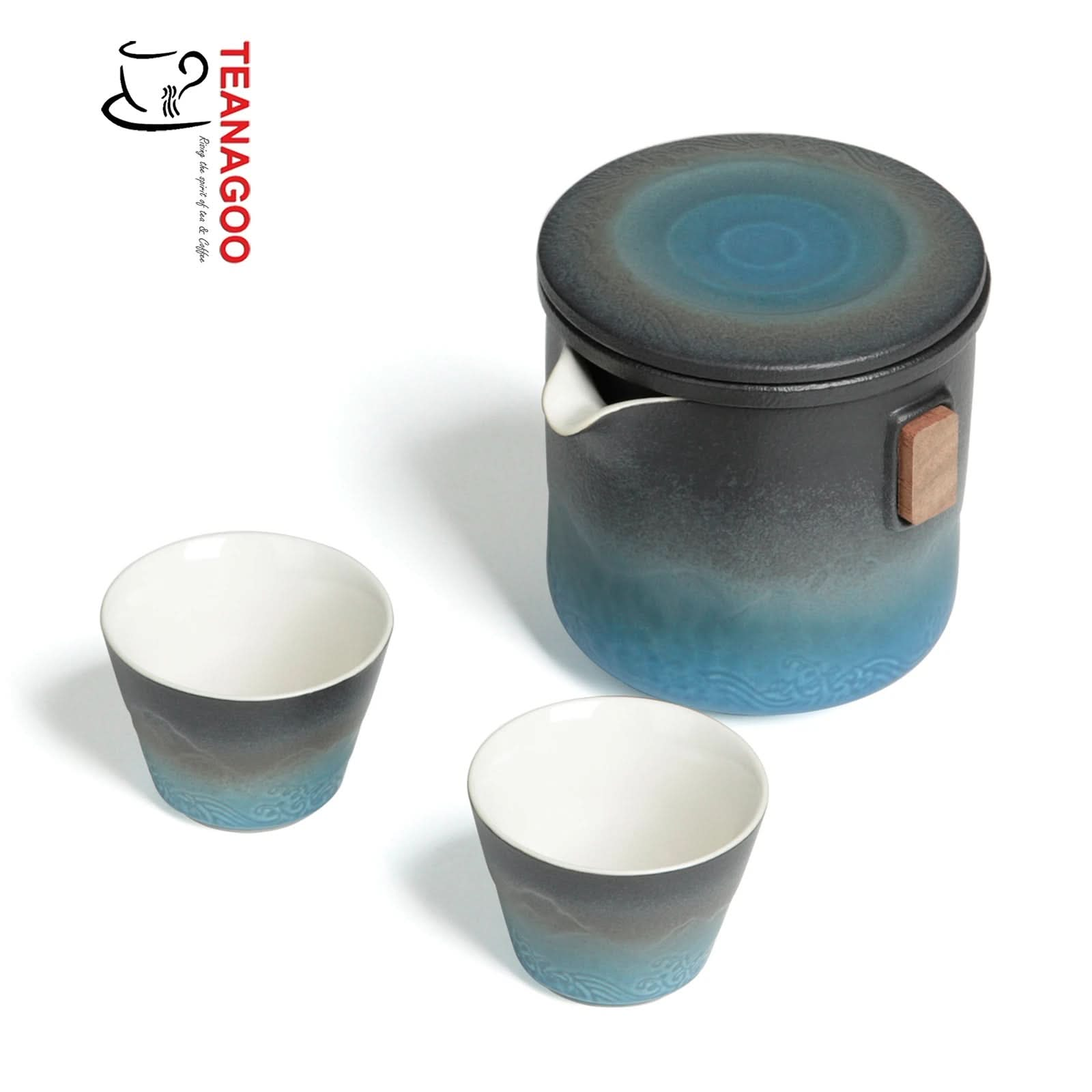 Portable Mini Travel Tea Set (1*Pot+2*Cups), 210 ML / 7.4 OZ (ST03) - TEANAGOO