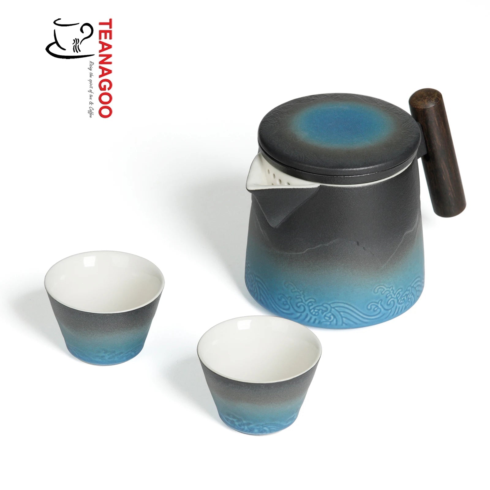 Portable Mini Travel Tea Set (1*Pot+2*Cups), 340 ML / 12 OZ (ST01) - TEANAGOO