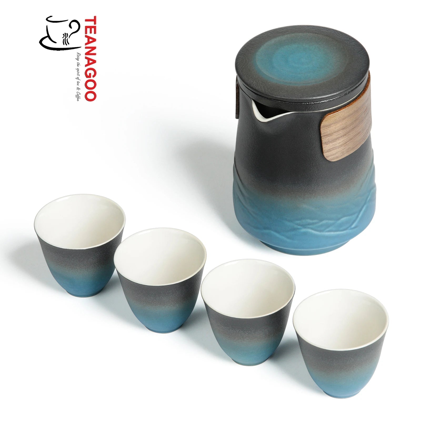 Portable Mini Travel Tea Set (1*Pot+4*Cups), 280 ML / 9.9 OZ (ST04) - TEANAGOO
