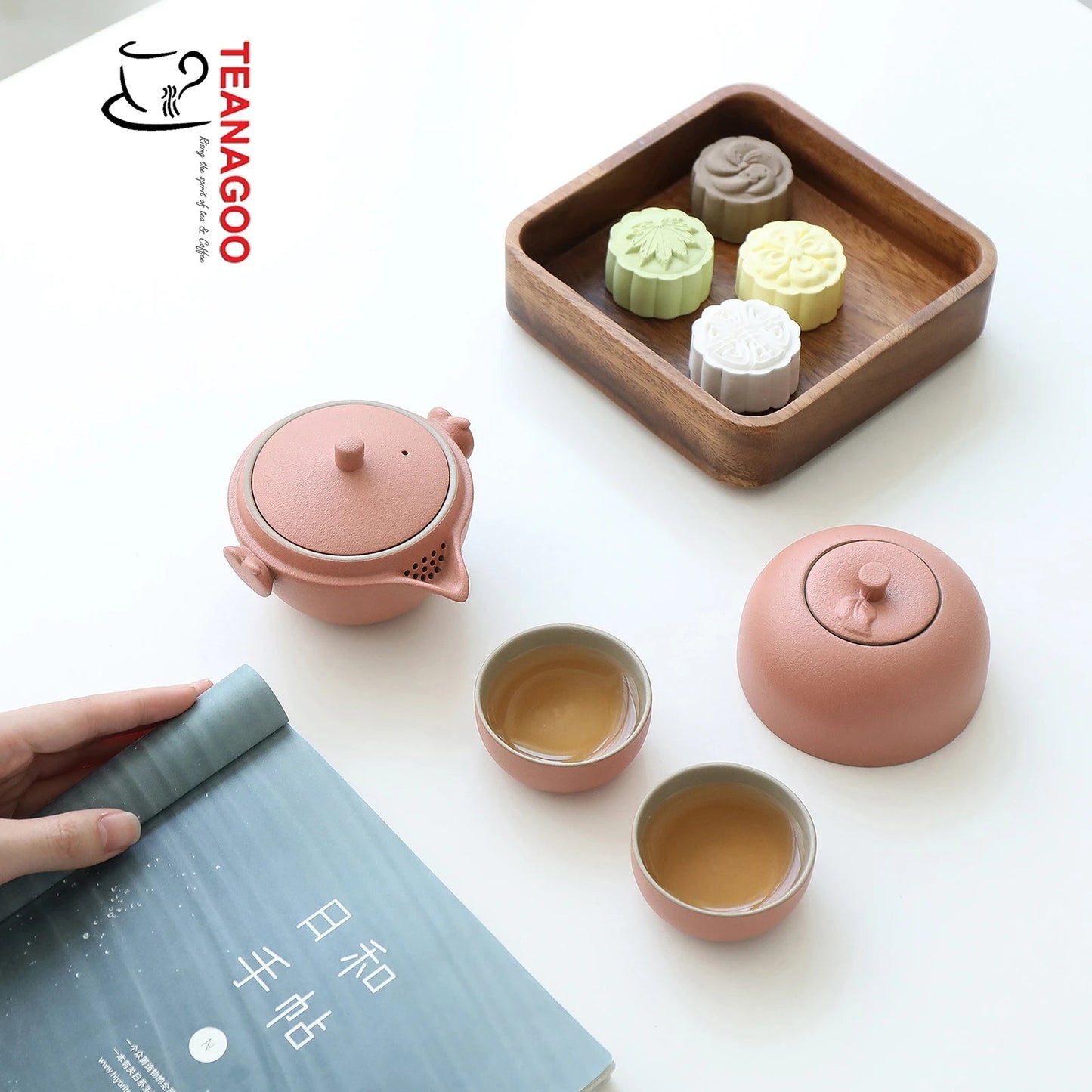 Portable Mini Travel Tea Set-Cue Apple (TS06) - TEANAGOO