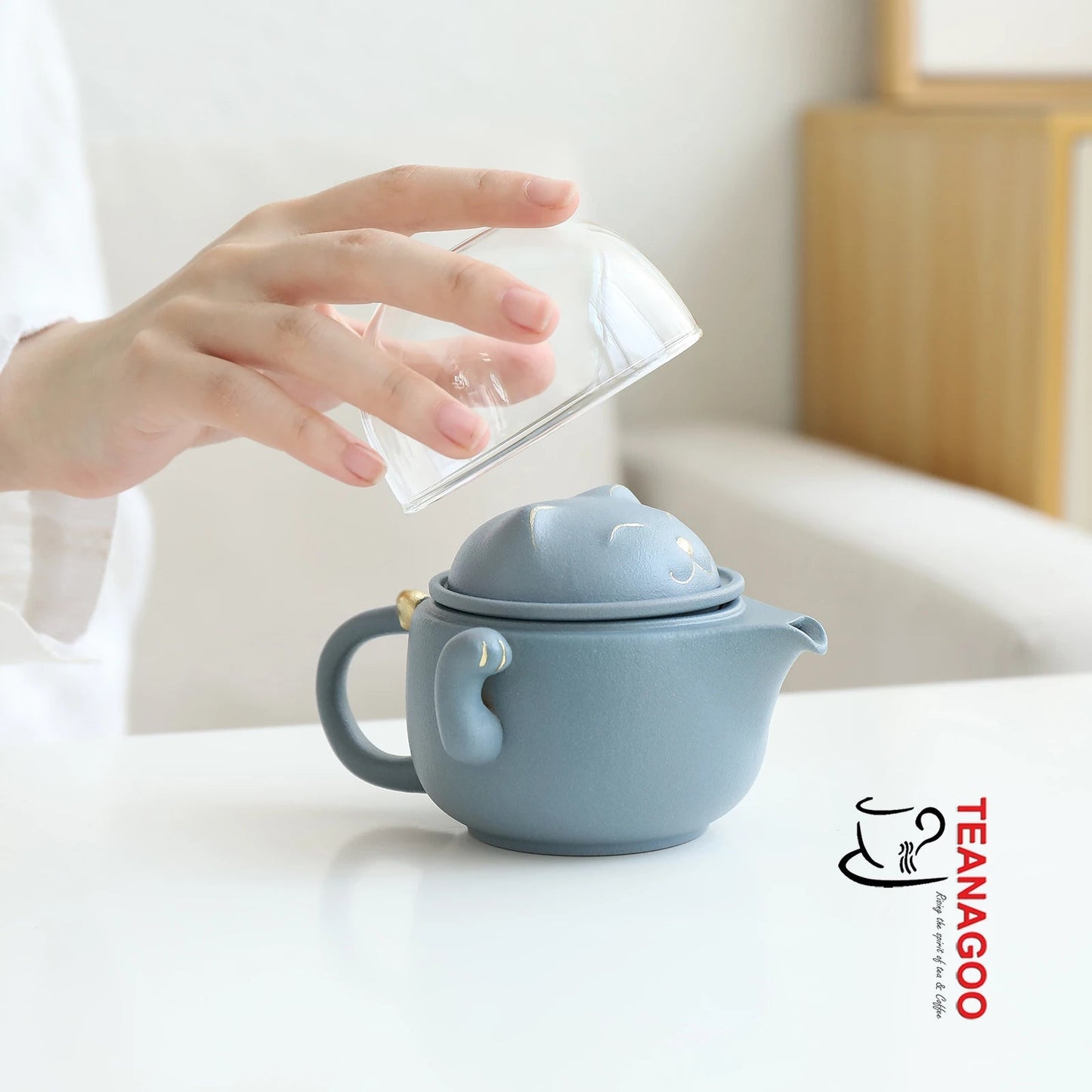 Portable Mini Travel Tea Set-Lovely Cat (TS05) - TEANAGOO