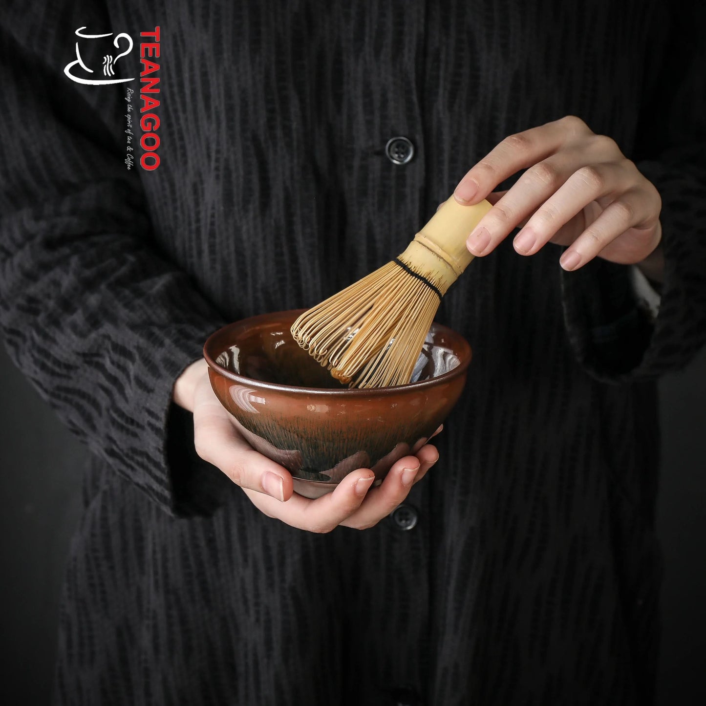 Matcha Ceremony Set, 7pcs/set, Tenmoku Rabbit Hair